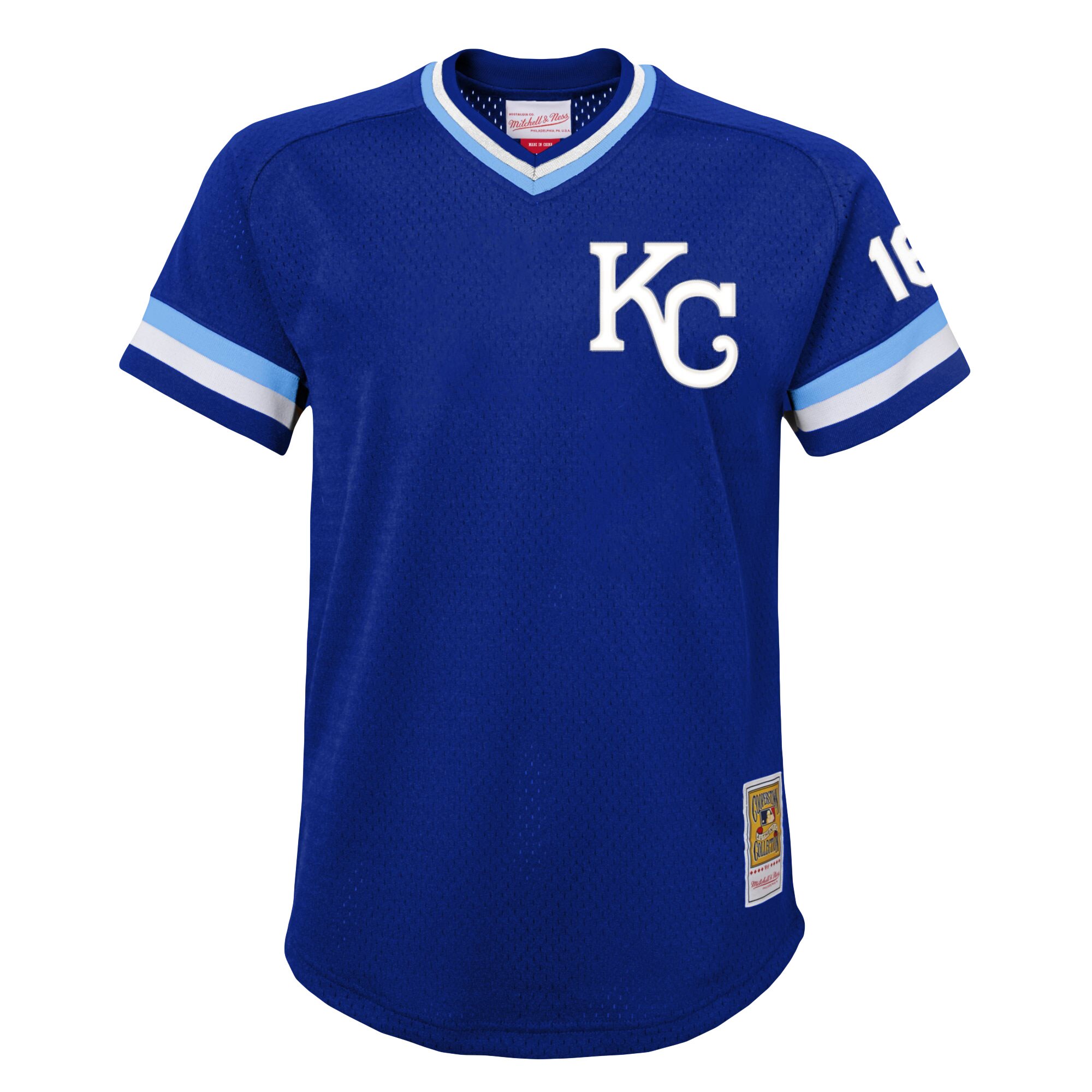 Alternative view of Youth Kansas City Royals Bo Jackson Mitchell & Ness Royal Cooperstown Collection Mesh Batting Practice Baseball Jersey 