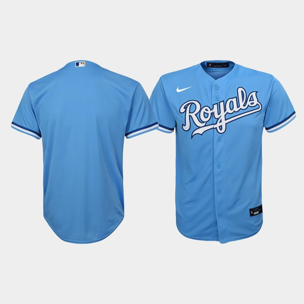 Youth Kansas City Royals Light Blue Alternate Baseball Jersey Baseball Jersey 