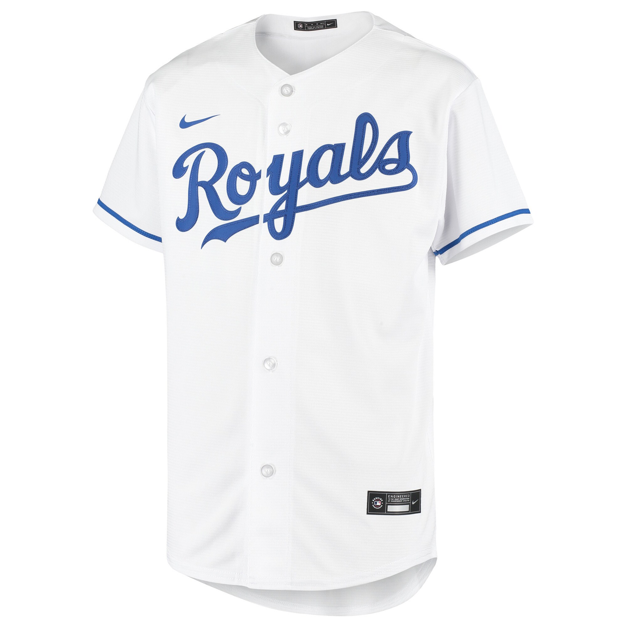 Alternative view of Youth Kansas City Royals White Home Team Baseball Jersey 