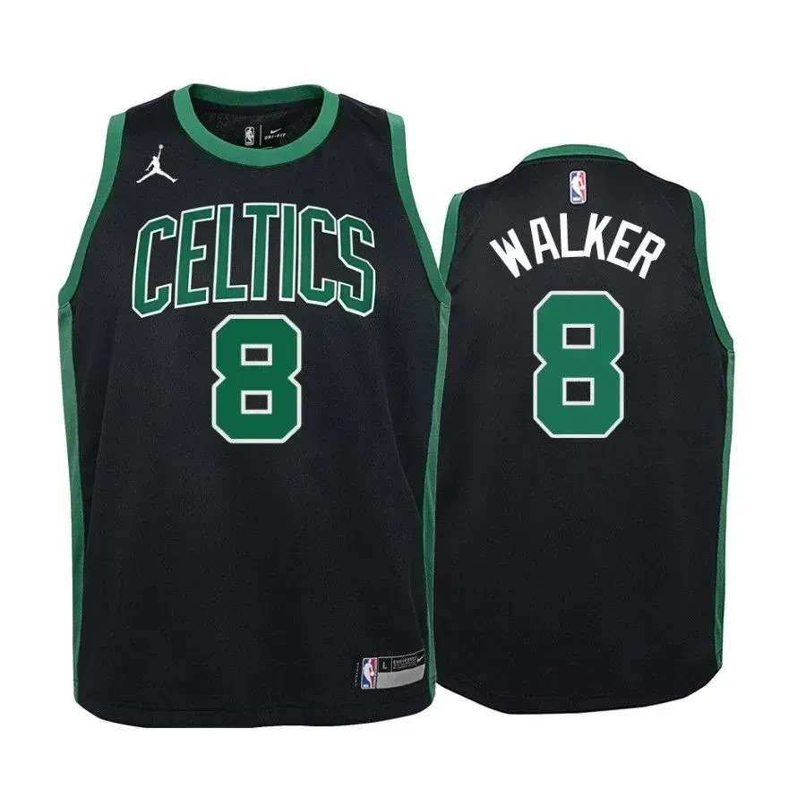 Youth Kemba Walker Boston Celtics Black Statet Basketball Jersey Jumpman - JS597