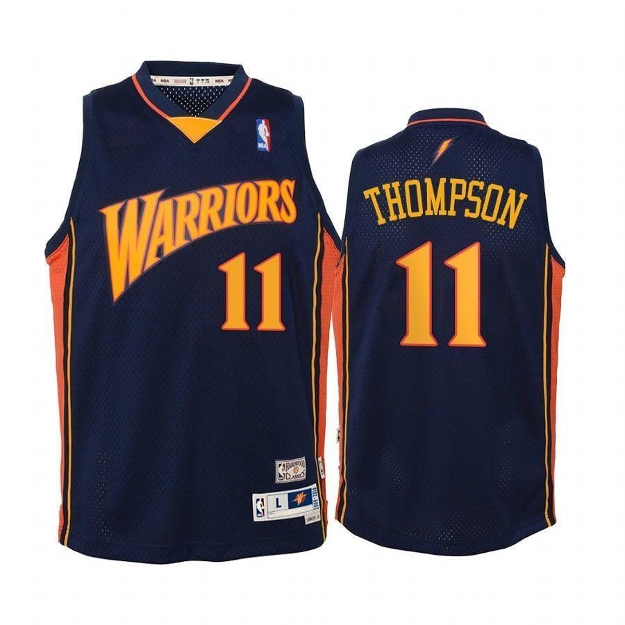 Youth Klay Thompson Golden State Warriors Hardwood Classics Basketball Jersey - Navy - JS990 