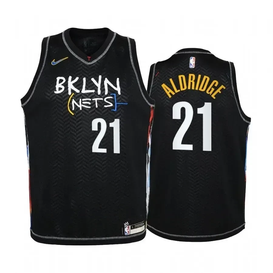 Youth Lamarcus Aldridge Brooklyn Nets Black City Edition Basketball Jersey - JS297 