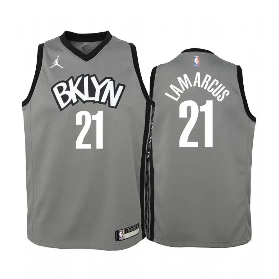 Youth Lamarcus Aldridge Brooklyn Nets Gray Statet Edition Basketball Jersey - JS617 