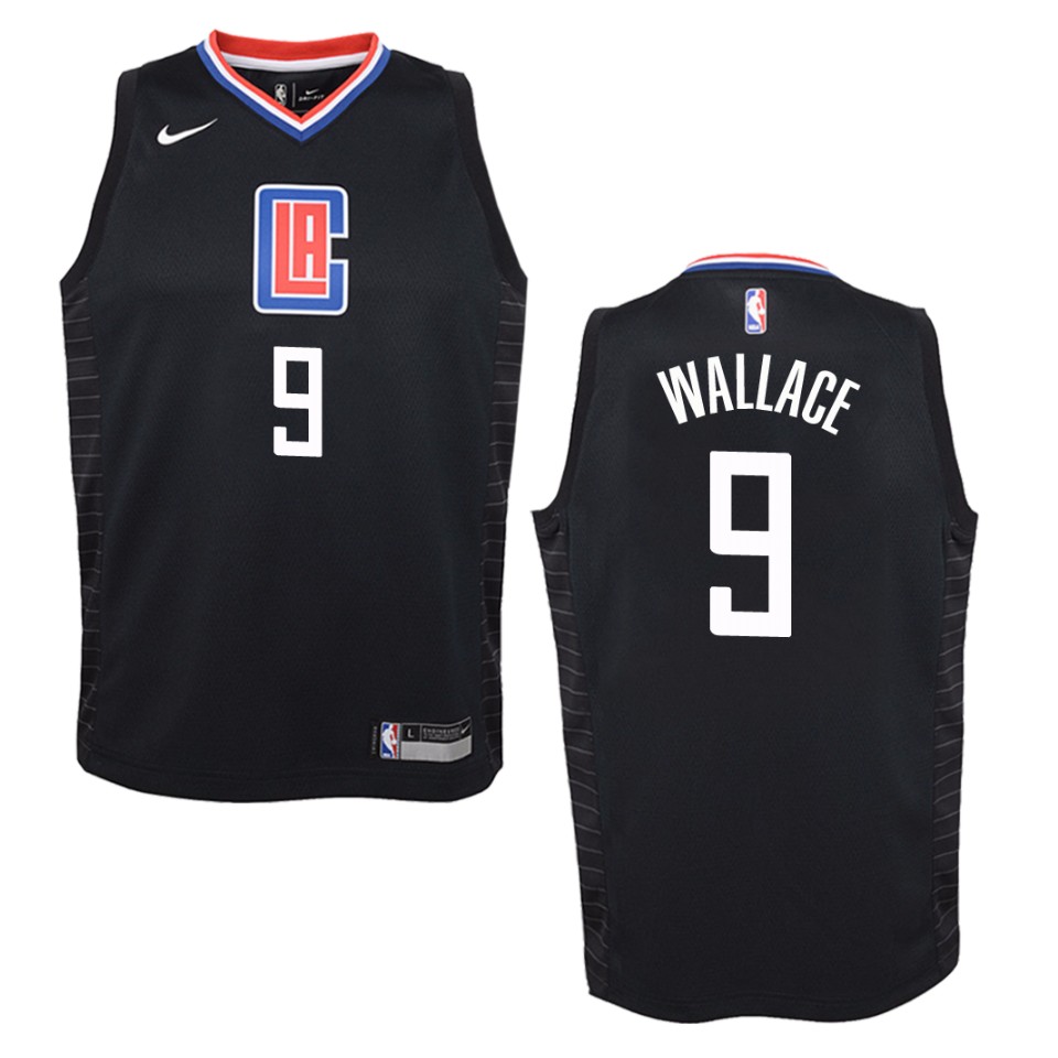 Youth Los Angeles Clippers #9 Tyrone Wallace Statement Swingman Basketball Jersey - Black