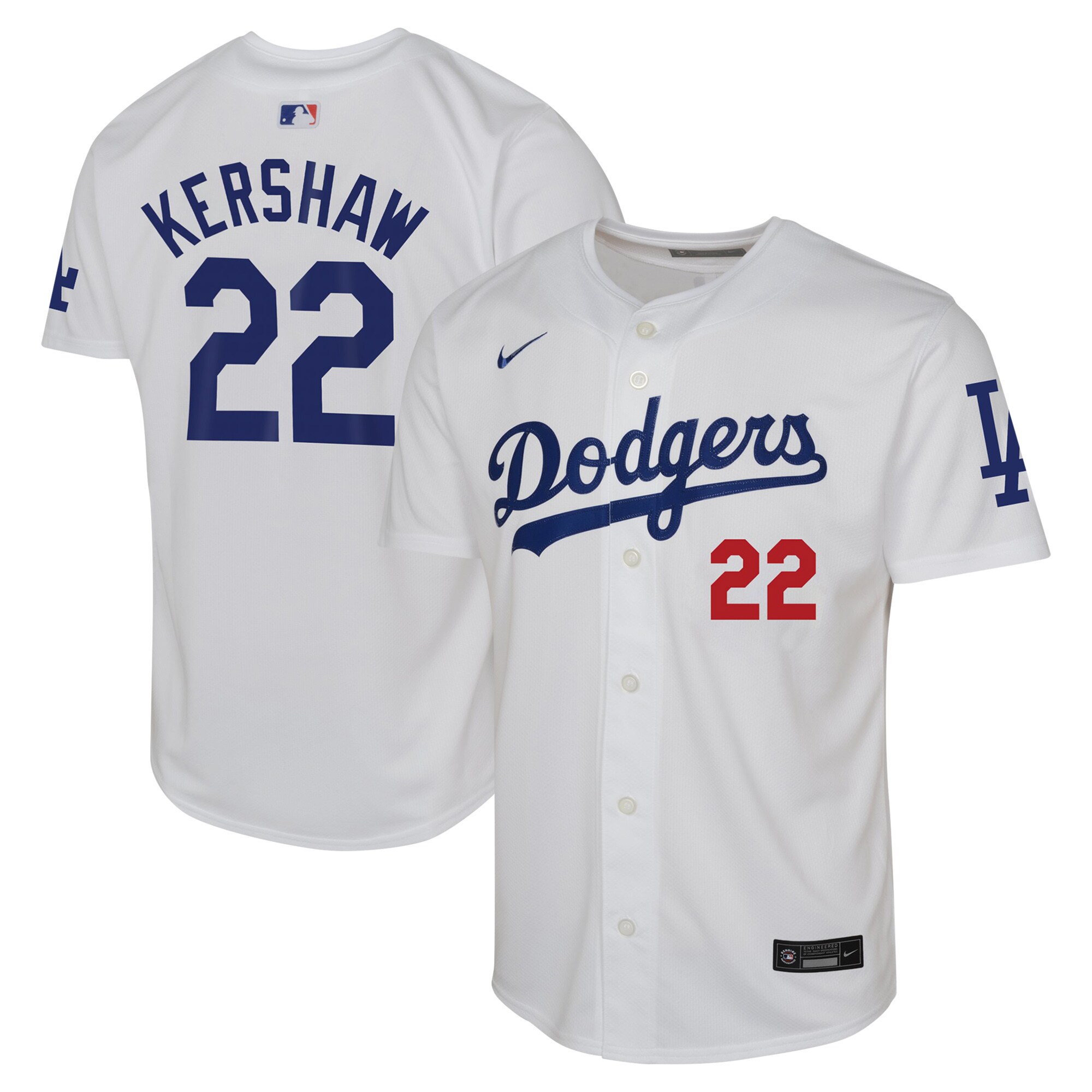 Youth Los Angeles Dodgers Clayton Kershaw White Home Limited Baseball Jersey 