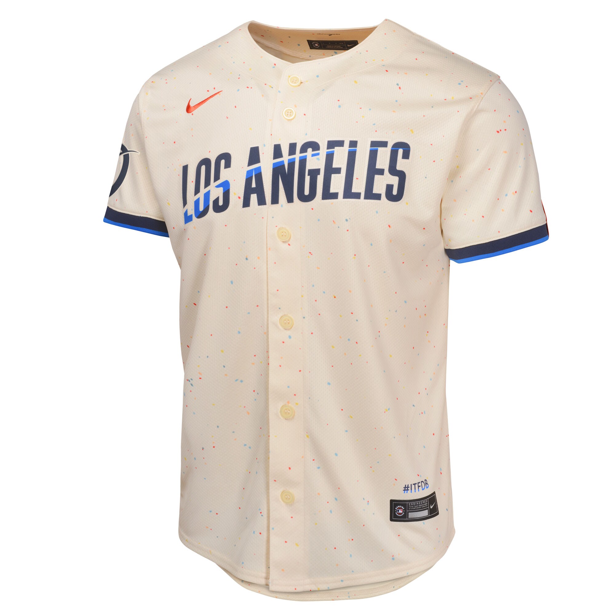 Alternative view of Youth Los Angeles Dodgers Cream 2024 City Connect Limited Baseball Jersey 