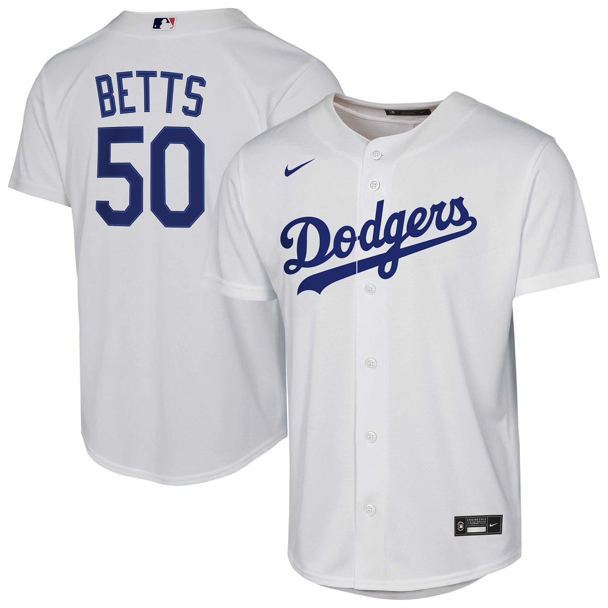 Youth Los Angeles Dodgers Mookie Betts White Home Player Baseball Jersey 