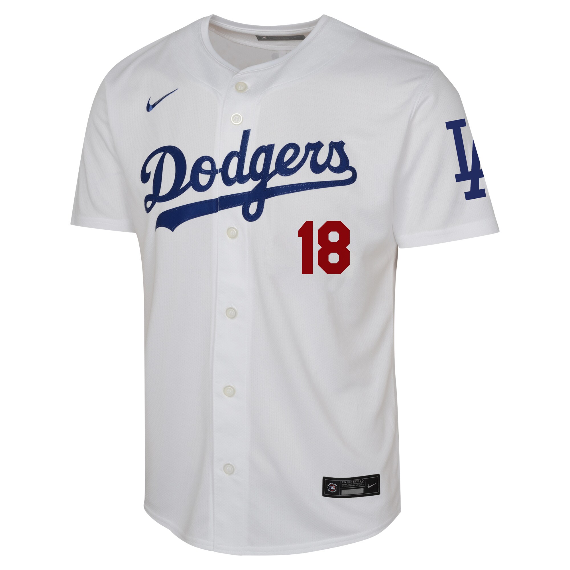 Alternative view of Youth Los Angeles Dodgers Yoshinobu Yamamoto White Home Limited Player Baseball Jersey 