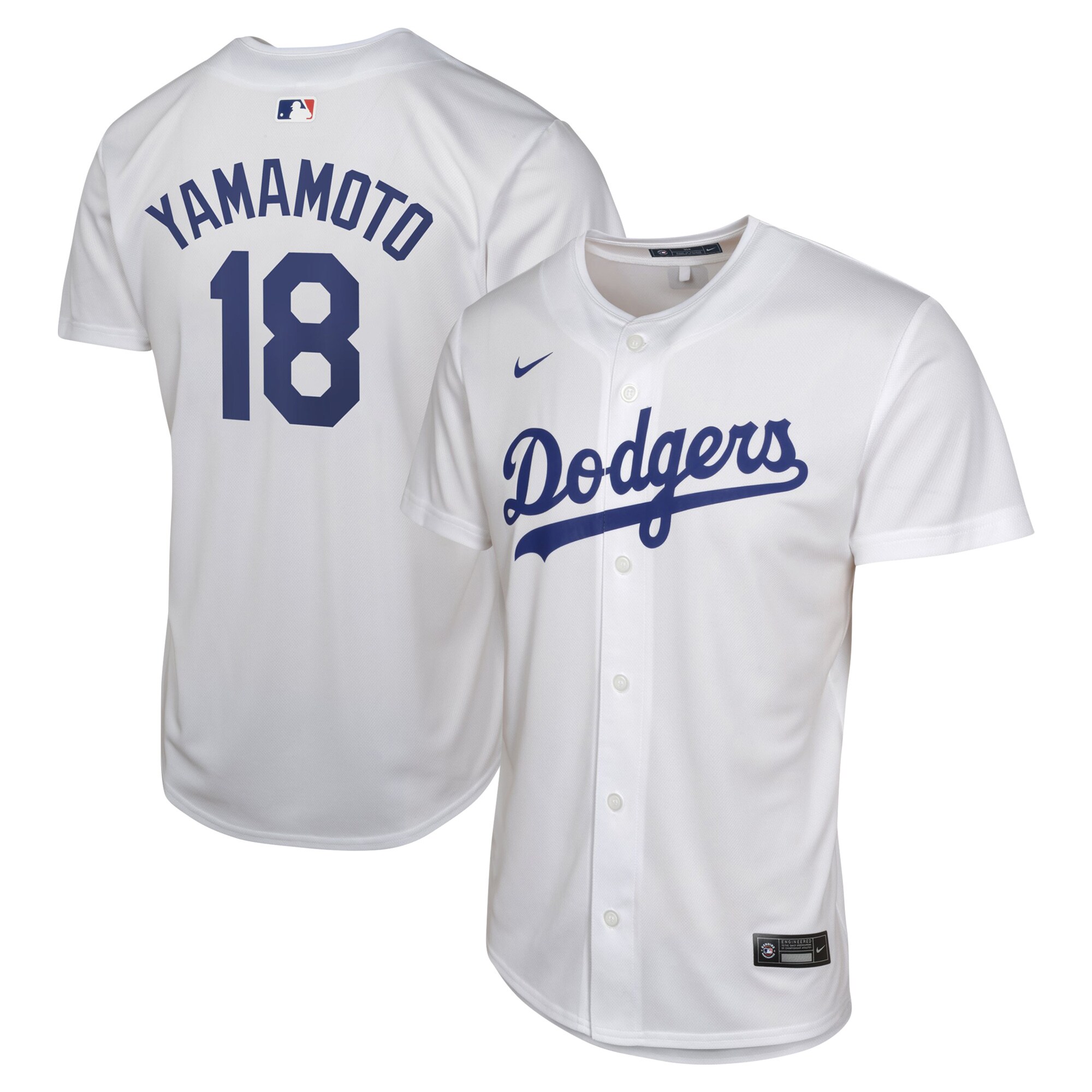 Youth Los Angeles Dodgers Yoshinobu Yamamoto White Home Player Baseball Jersey 