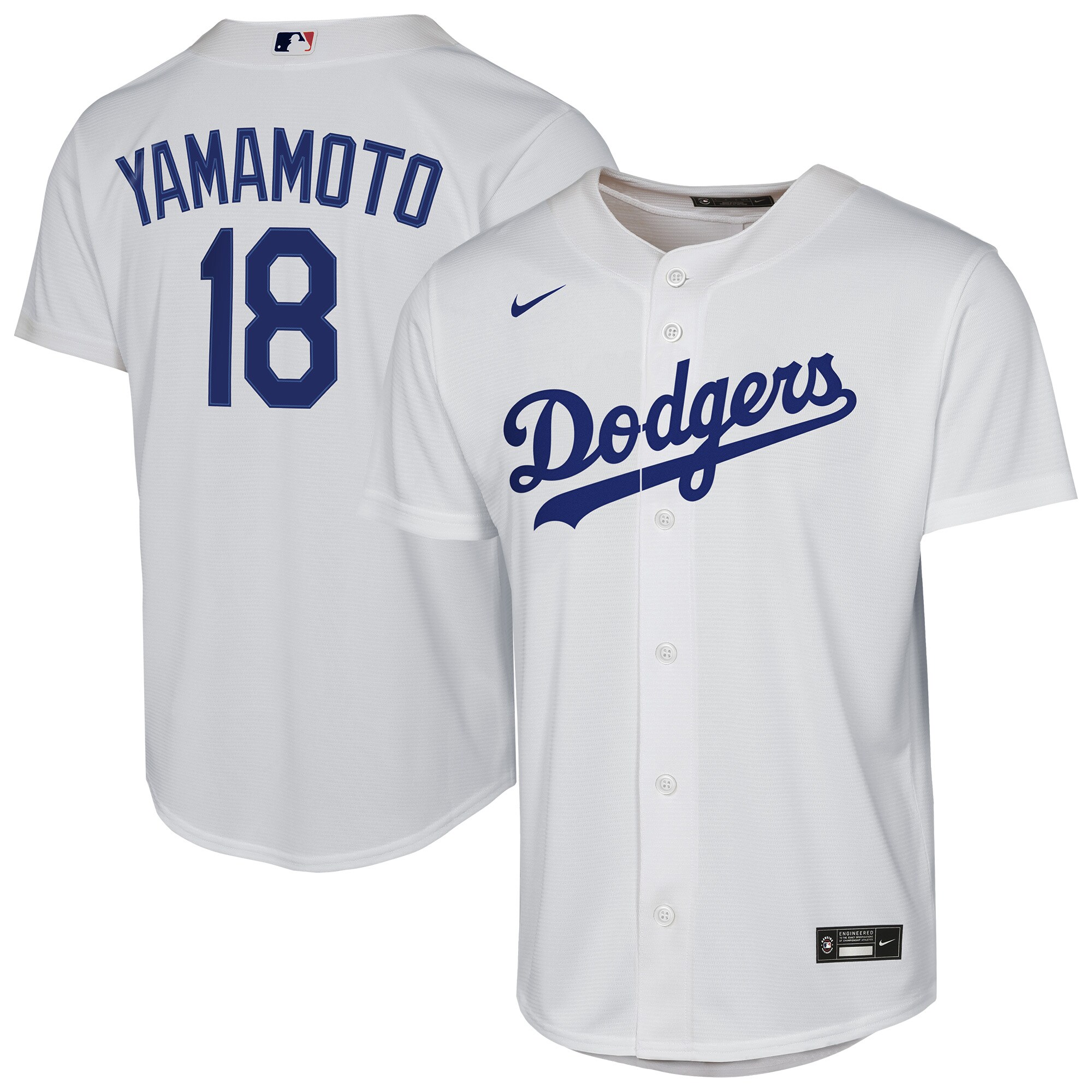 Youth Los Angeles Dodgers Yoshinobu Yamamoto White Home Player Baseball Jersey 