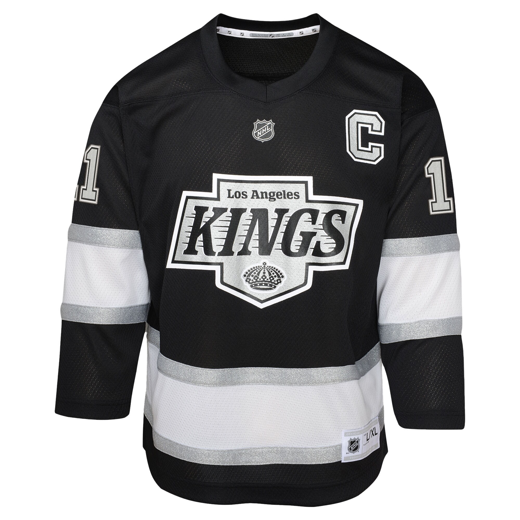 Alternative view of Youth Los Angeles Kings Anze Kopitar Black Player Hockey Jersey - JS219 