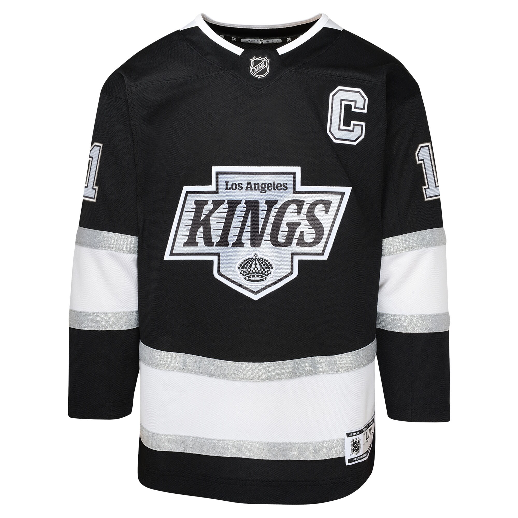 Alternative view of Youth Los Angeles Kings Anze Kopitar Black Premier Player Hockey Jersey - JS854 