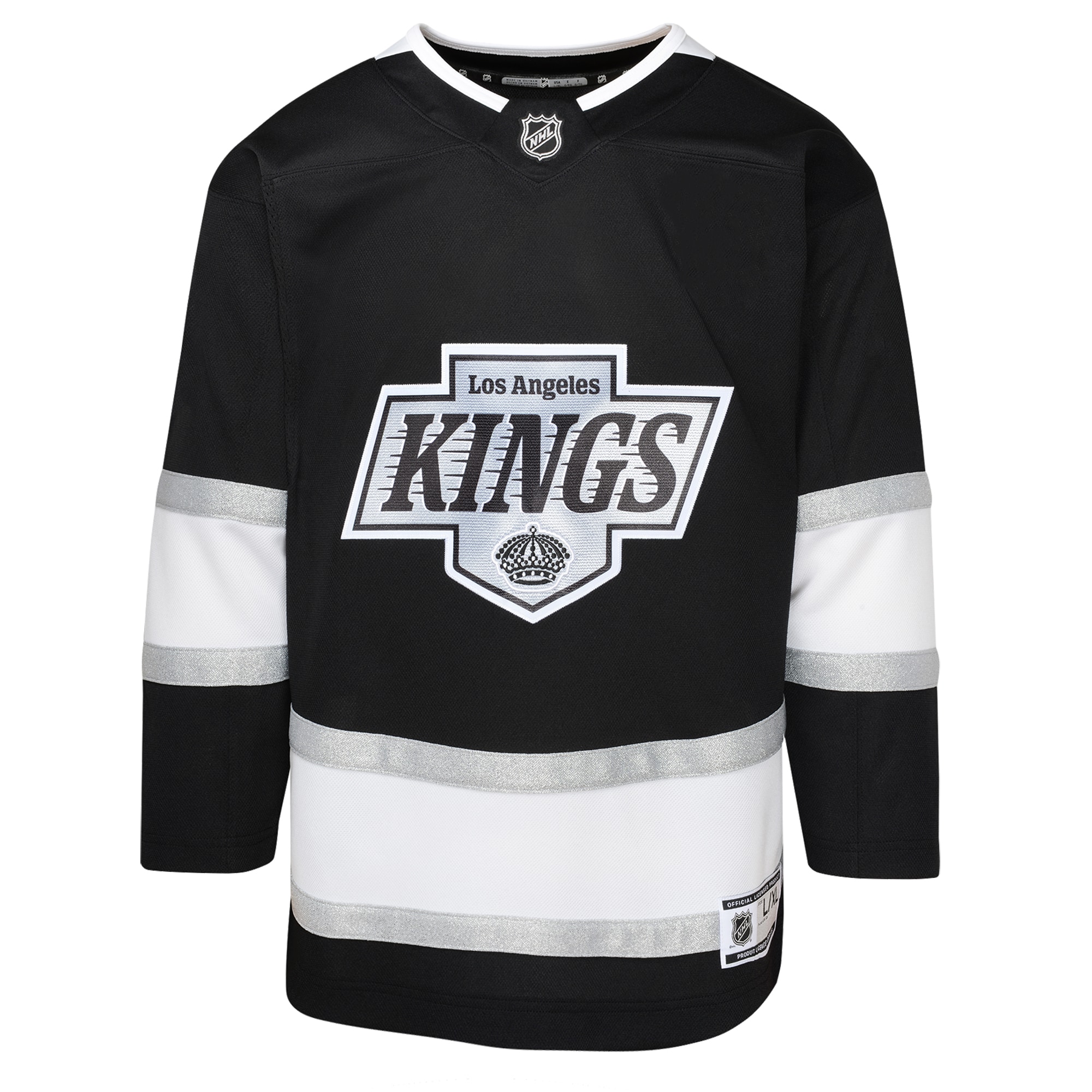 Alternative view of Youth Los Angeles Kings Black Home Premier Hockey Jersey - JS659 