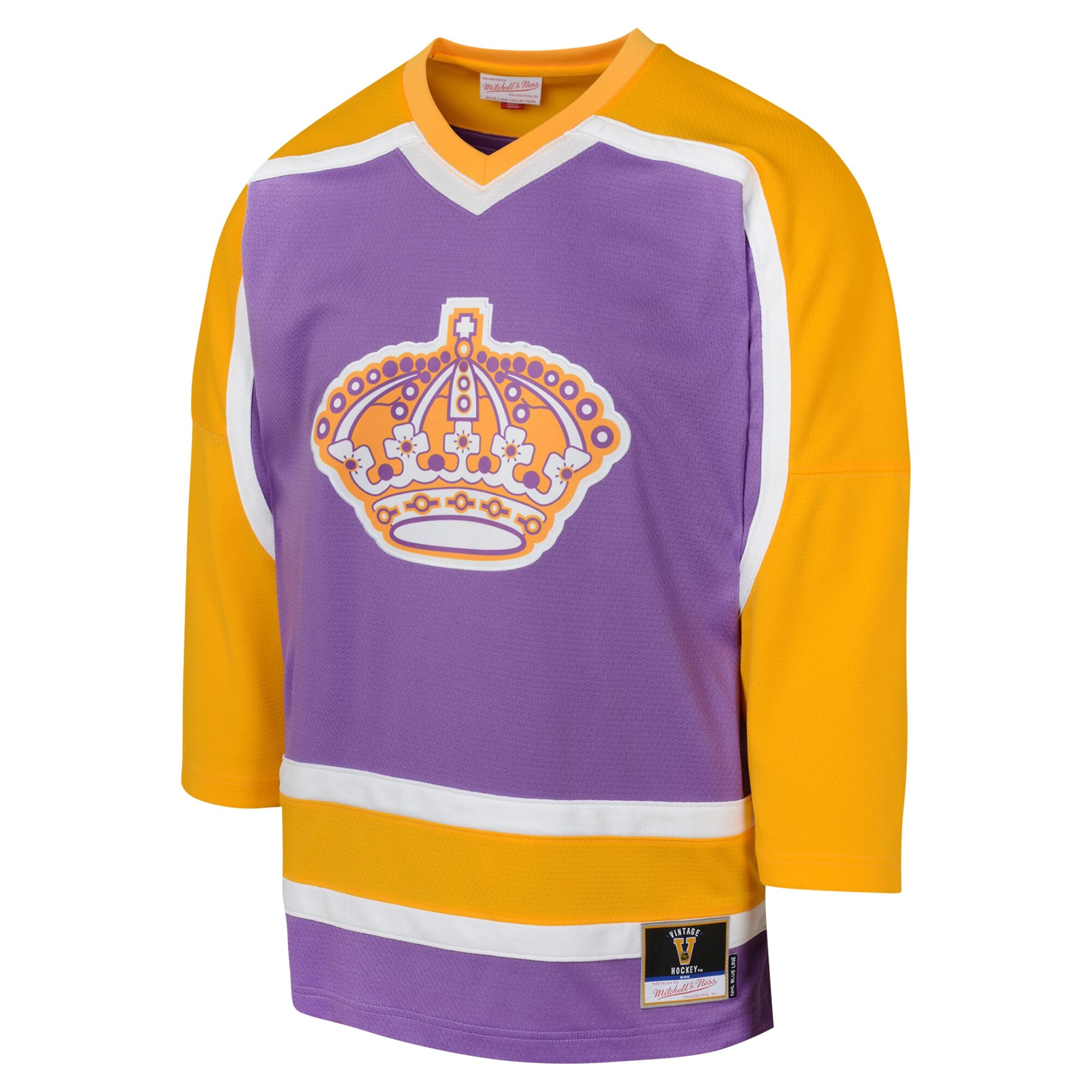 Alternative view of Youth Los Angeles Kings Mitchell & Ness Purple 1980 Blue Line Hockey Jersey - JS417 