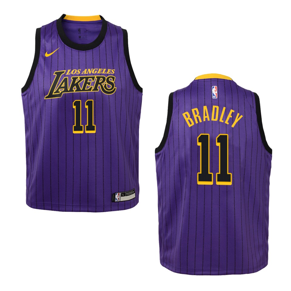 Youth Los Angeles Lakers #11 Avery Bradley City Swingman Basketball Jersey - Purple