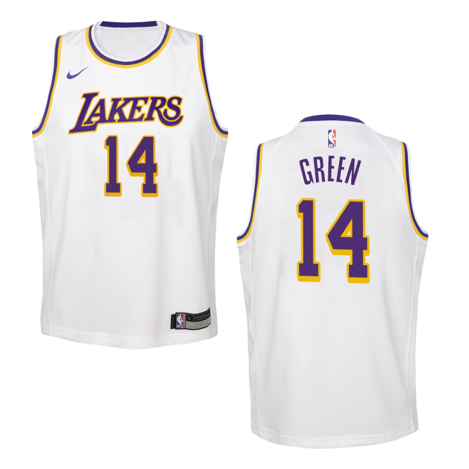 Youth Los Angeles Lakers #14 Danny Green Association Swingman Basketball Jersey - White