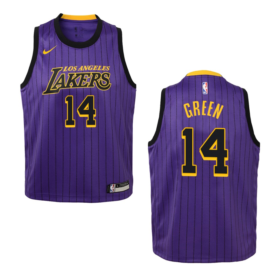 Youth Los Angeles Lakers #14 Danny Green City Swingman Basketball Jersey - Purple