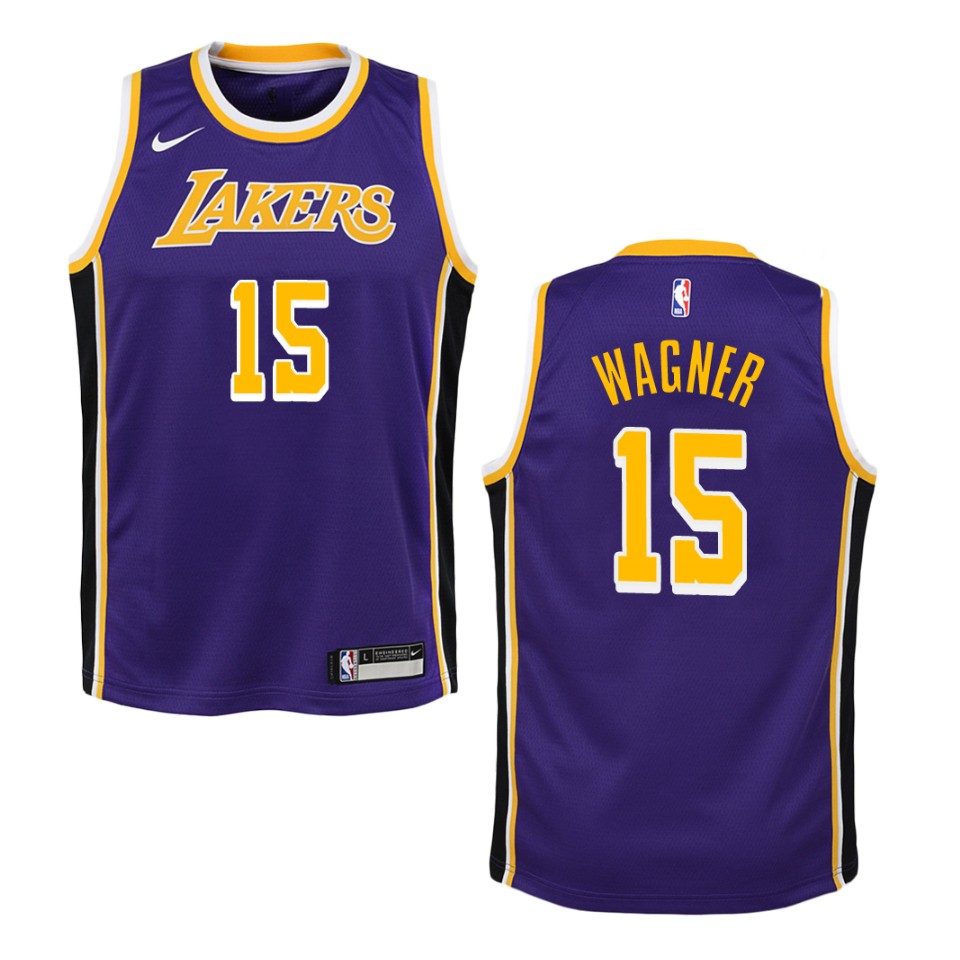 Youth Los Angeles Lakers #15 Moritz Wagner Statement Swingman Basketball Jersey - Purple