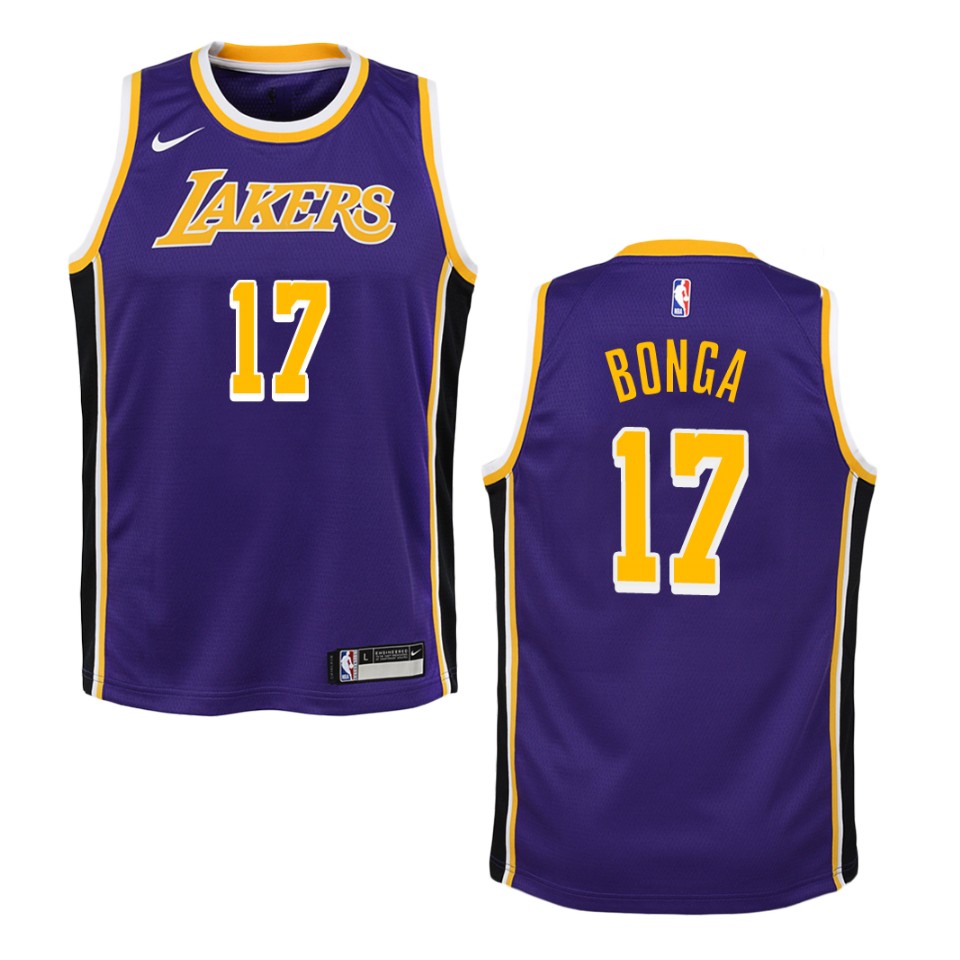 Youth Los Angeles Lakers #17 Isaac Bonga Statement Swingman Basketball Jersey - Purple