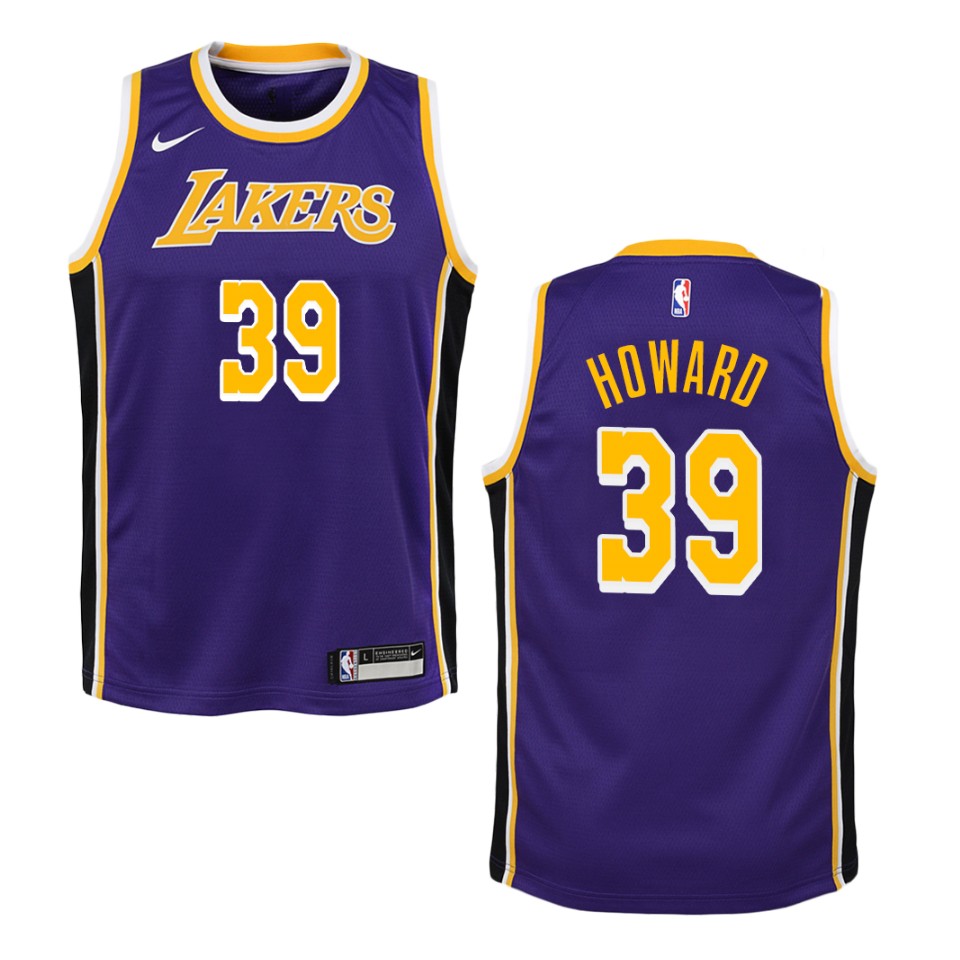 Youth Los Angeles Lakers #39 Dwight Howard Statement Swingman Basketball Jersey - Purple