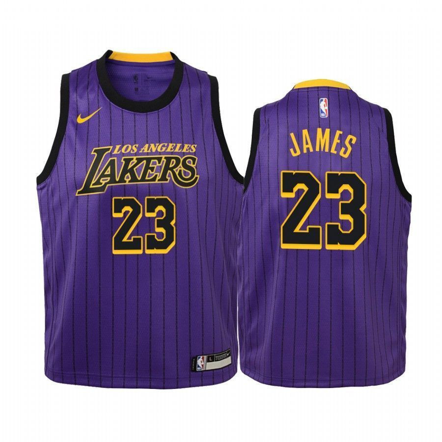 Youth Los Angeles Lakers Lebron James 23 City Basketball Jersey - JS121 