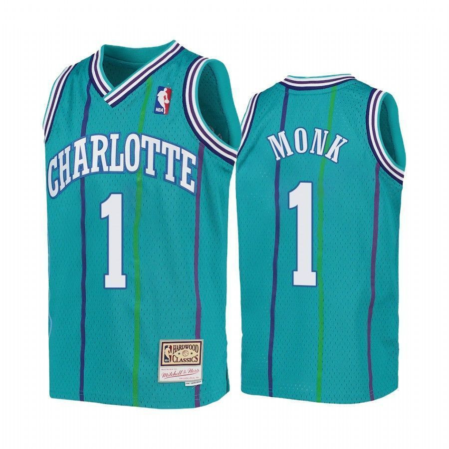 Youth Malik Monk Charlotte Hornets Teal Hardwood Classics Basketball Jersey - JS391 