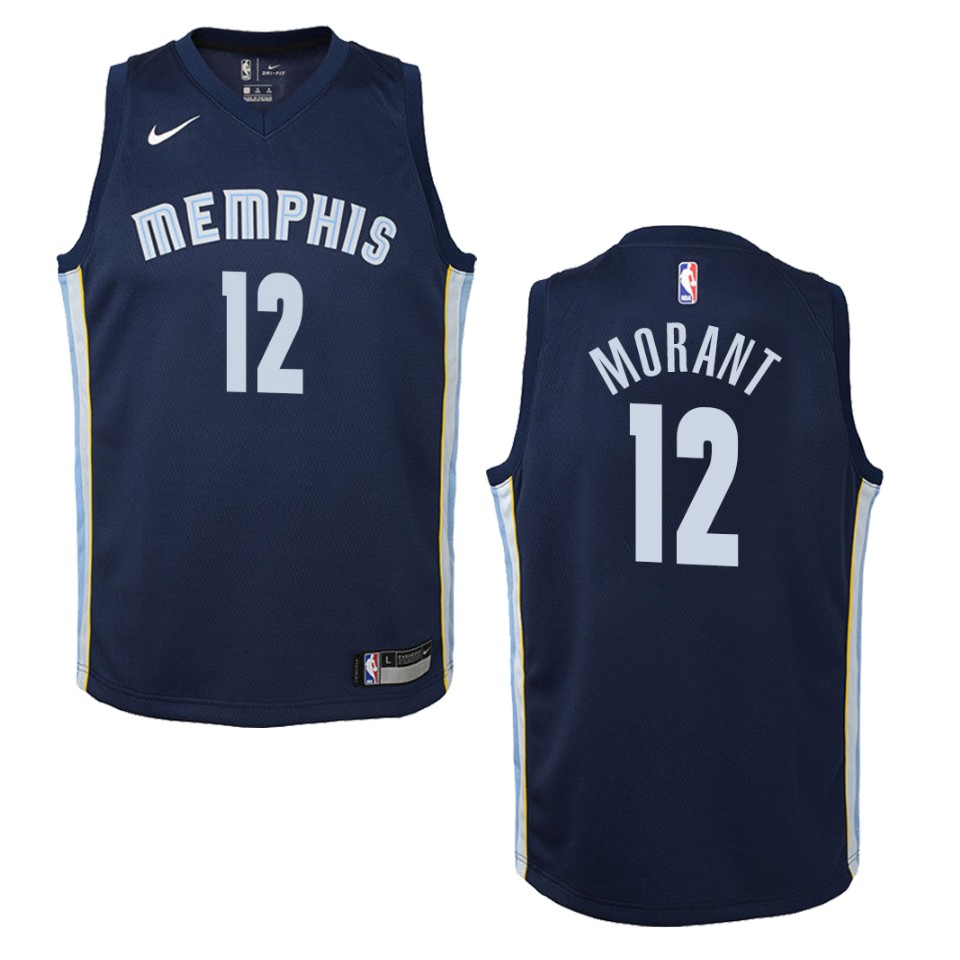Youth Memphis Grizzlies #12 Ja Morant Icon Swingman Basketball Jersey - Navy
