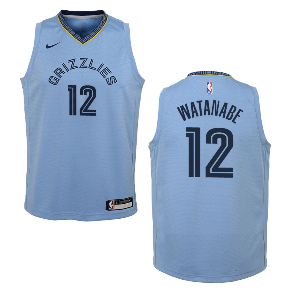 Youth Memphis Grizzlies #12 Yuta Watanabe Statement Swingman Basketball Jersey - Light Blue