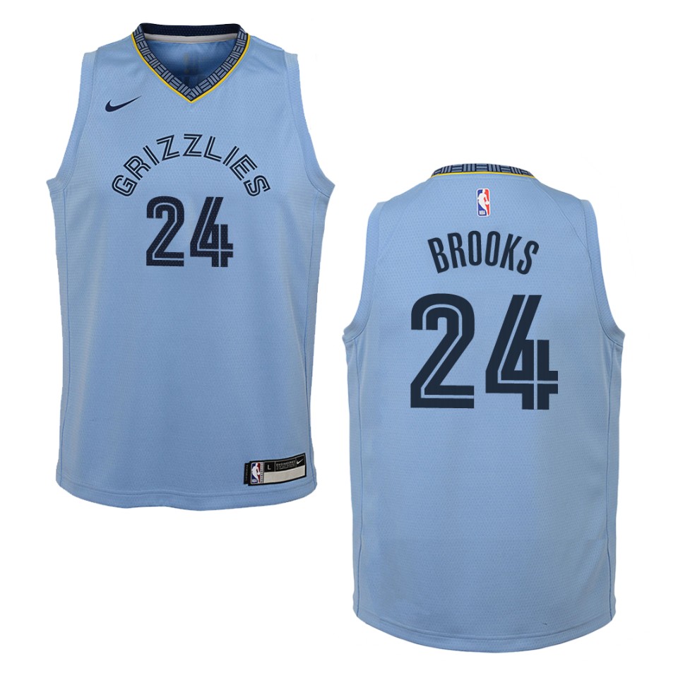 Youth Memphis Grizzlies #24 Dillon Brooks Statement Swingman Basketball Jersey - Blue