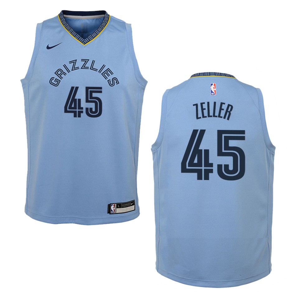 Youth Memphis Grizzlies #45 Tyler Zeller Statement Swingman Basketball Jersey - Blue