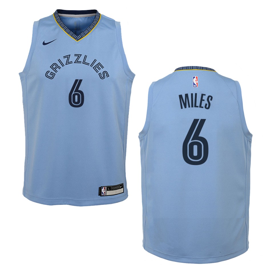 Youth Memphis Grizzlies #6 C.j. Miles Statement Swingman Basketball Jersey - Blue
