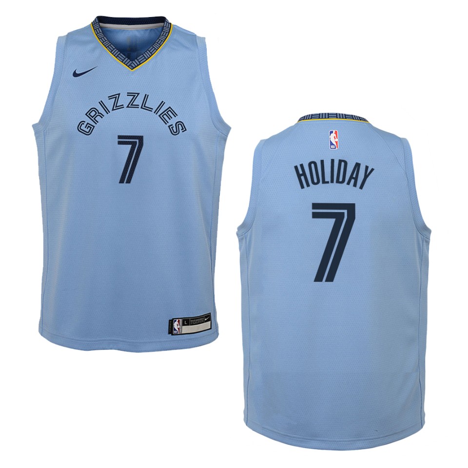 Youth Memphis Grizzlies #7 Justin Holiday Statement Swingman Basketball Jersey - Blue