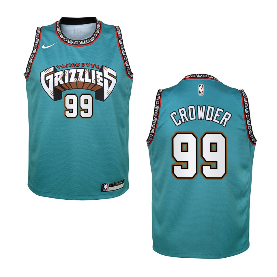 Youth Memphis Grizzlies #99 Jae Crowder Hardwood Classics Swingman Basketball Jersey - Teal