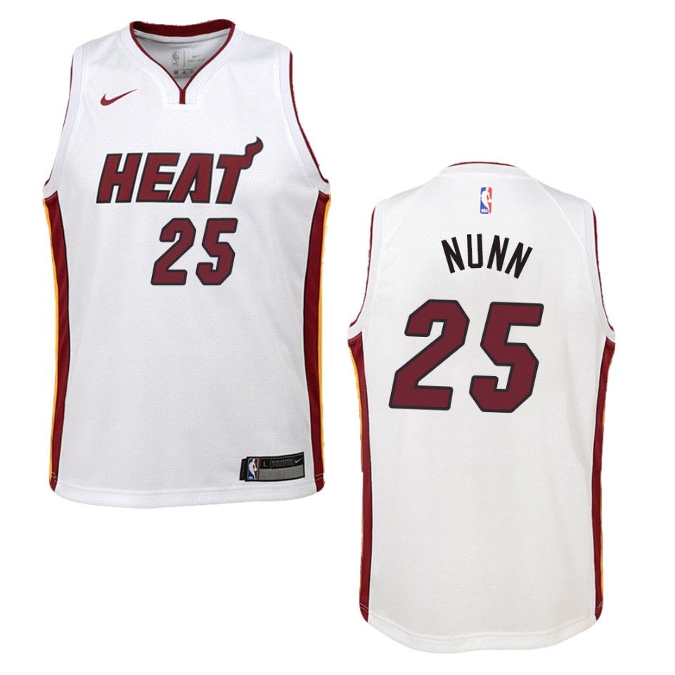 Youth Miami Heat #25 Kendrick Nunn Association Swingman Basketball Jersey - White