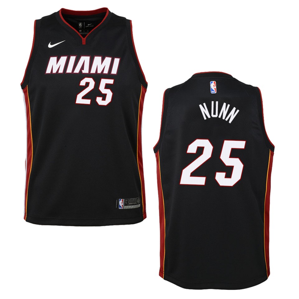 Youth Miami Heat #25 Kendrick Nunn Icon Swingman Basketball Jersey - Black
