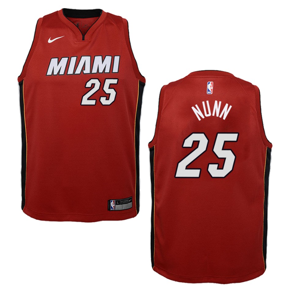 Youth Miami Heat #25 Kendrick Nunn Statement Swingman Basketball Jersey - Red