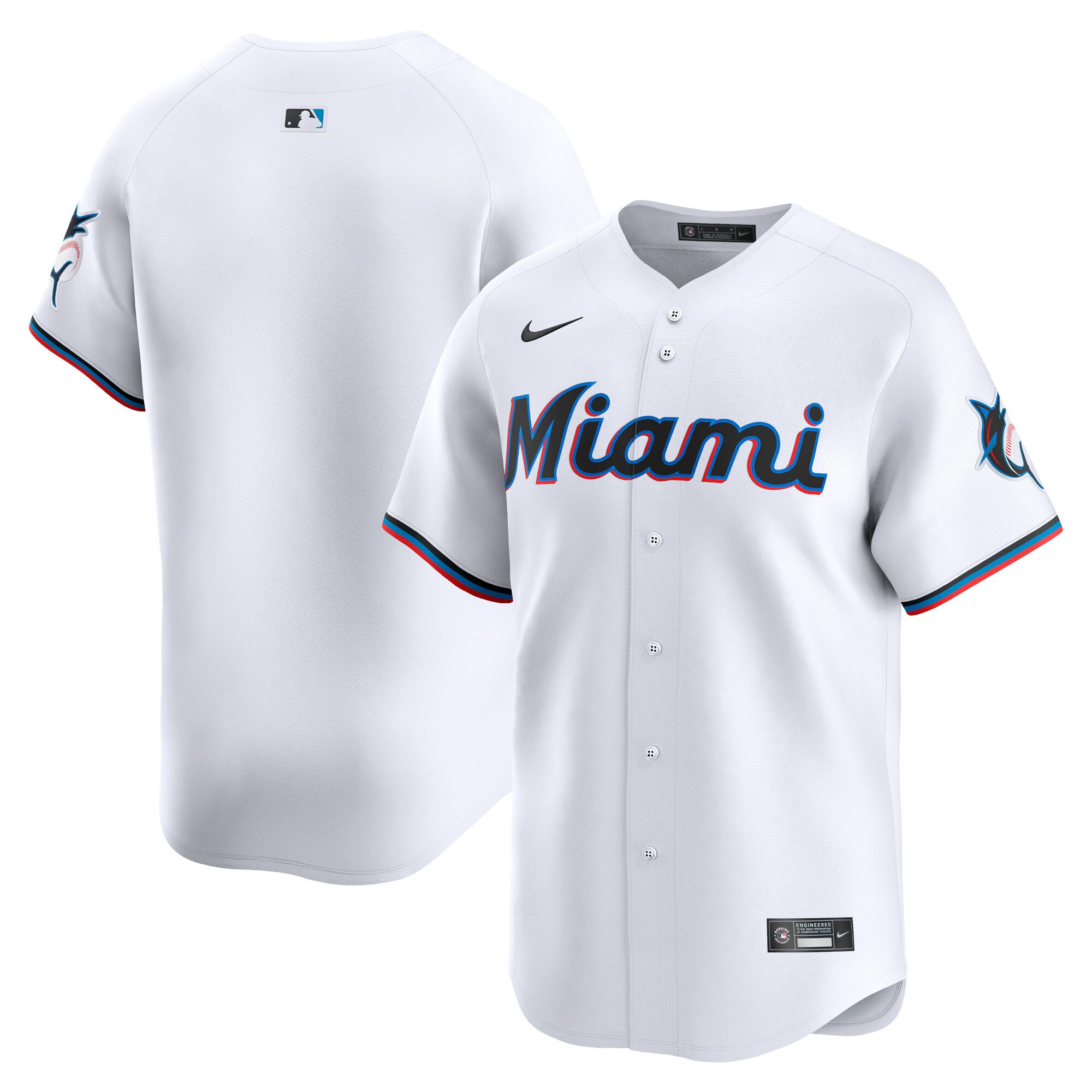 Youth Miami Marlins White Home Limited Baseball Jersey 