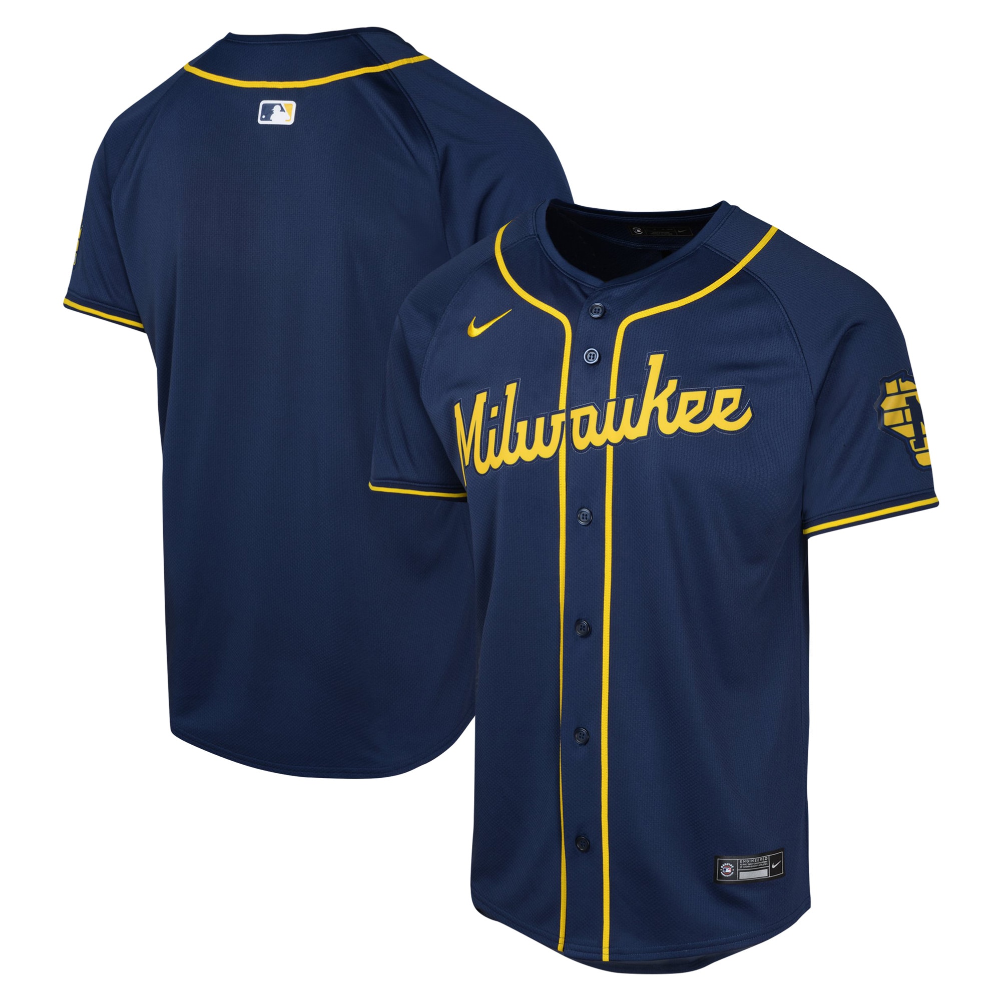 Youth Milwaukee Brewers Navy Alternate Limited Baseball Jersey 