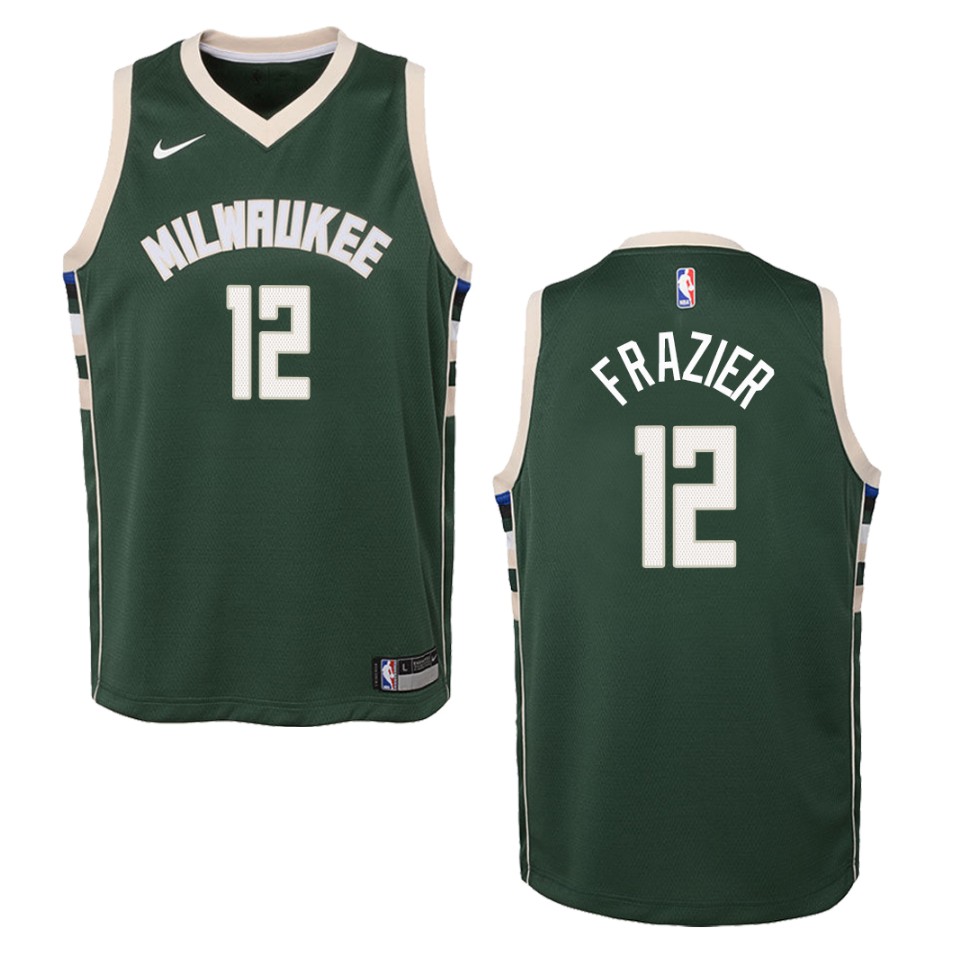 Youth Milwaukee Bucks #12 Tim Frazier Icon Swingman Basketball Jersey - Green