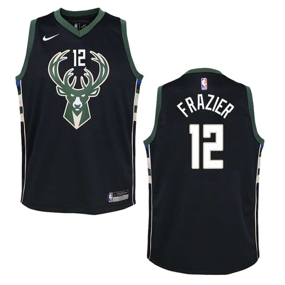 Youth Milwaukee Bucks #12 Tim Frazier Statement Swingman Basketball Jersey - Black