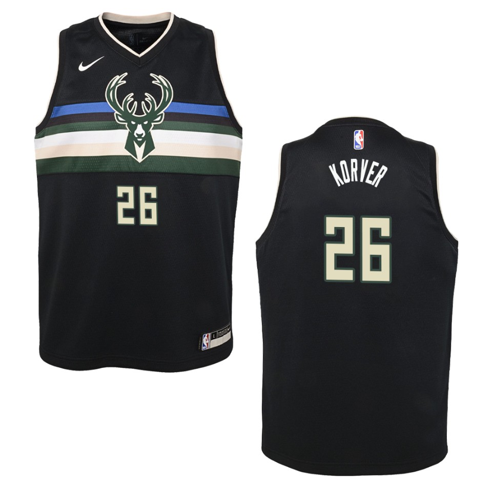 Youth Milwaukee Bucks #26 Kyle Korver Statement Swingman Basketball Jersey - Black