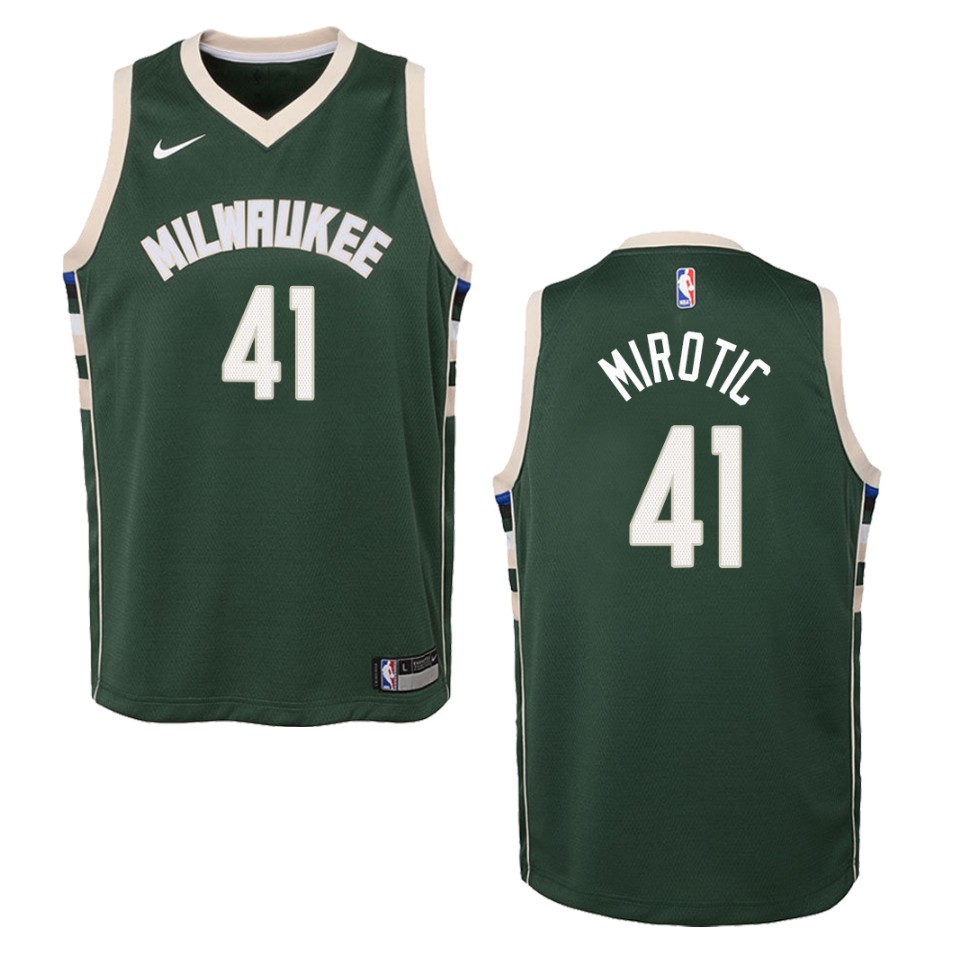Youth Milwaukee Bucks #41 Nikola Mirotic Icon Swingman Basketball Jersey - Green
