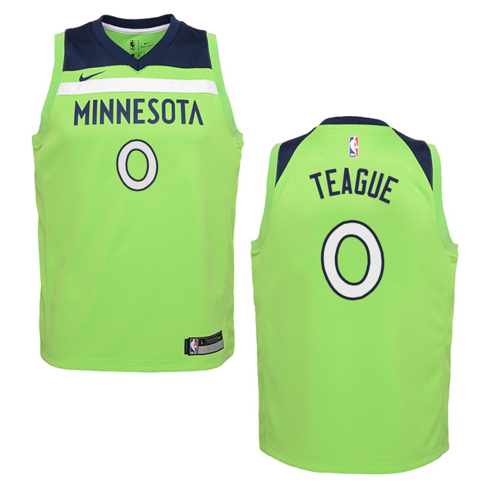 Youth Minnesota Timberwolves #0 Jeff Teague Statement Swingman Basketball Jersey - Green