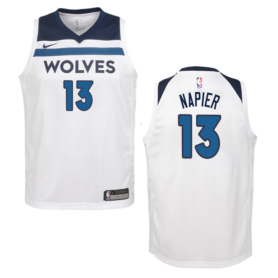 Youth Minnesota Timberwolves #13 Shabazz Napier Association Swingman Basketball Jersey - White