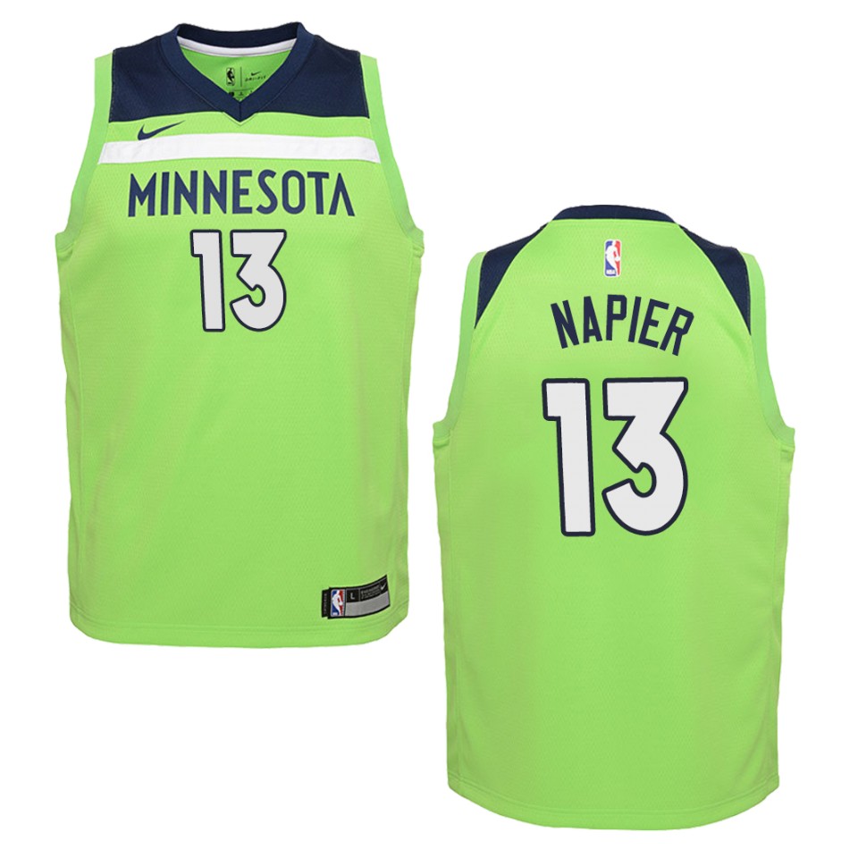 Youth Minnesota Timberwolves #13 Shabazz Napier Statement Swingman Basketball Jersey - Green