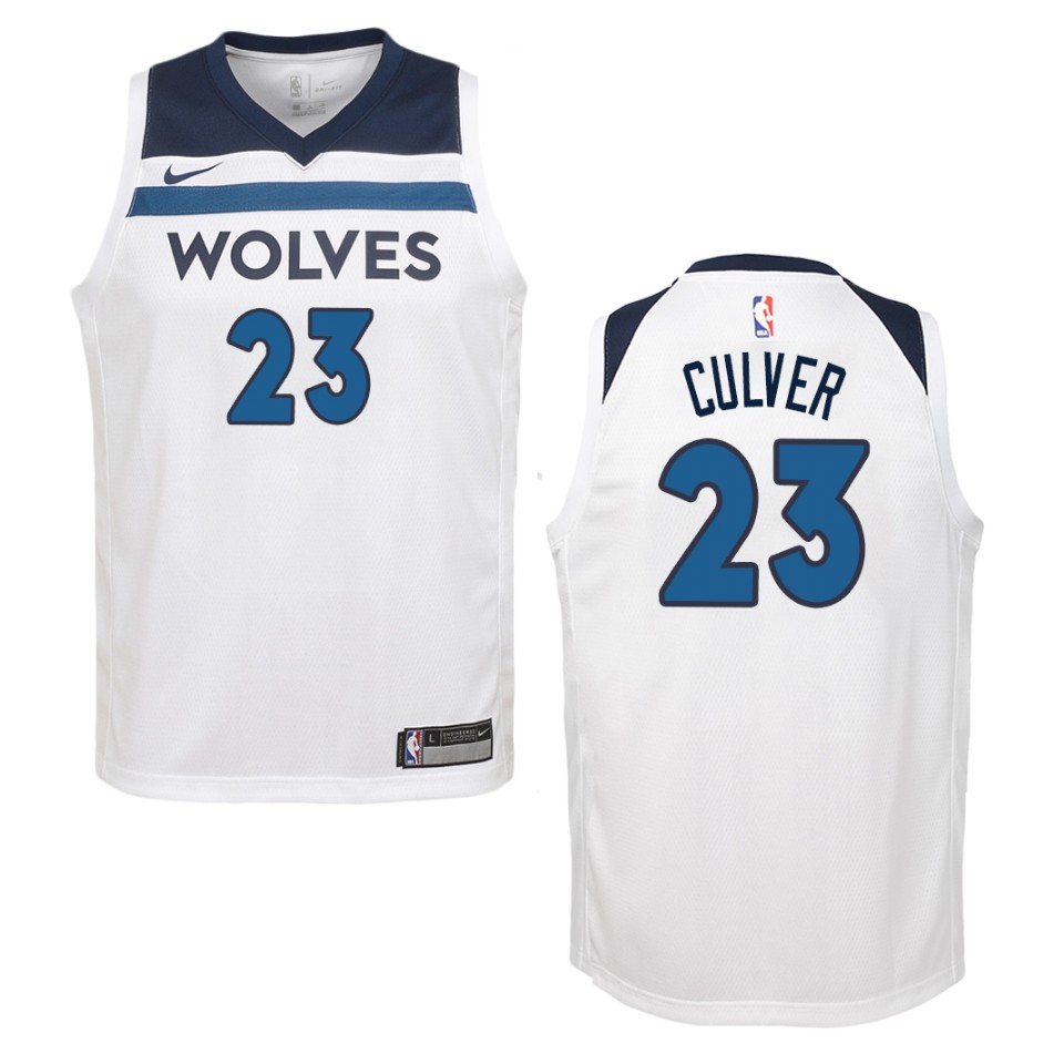 Youth Minnesota Timberwolves #23 Jarrett Culver Association Swingman Basketball Jersey - White
