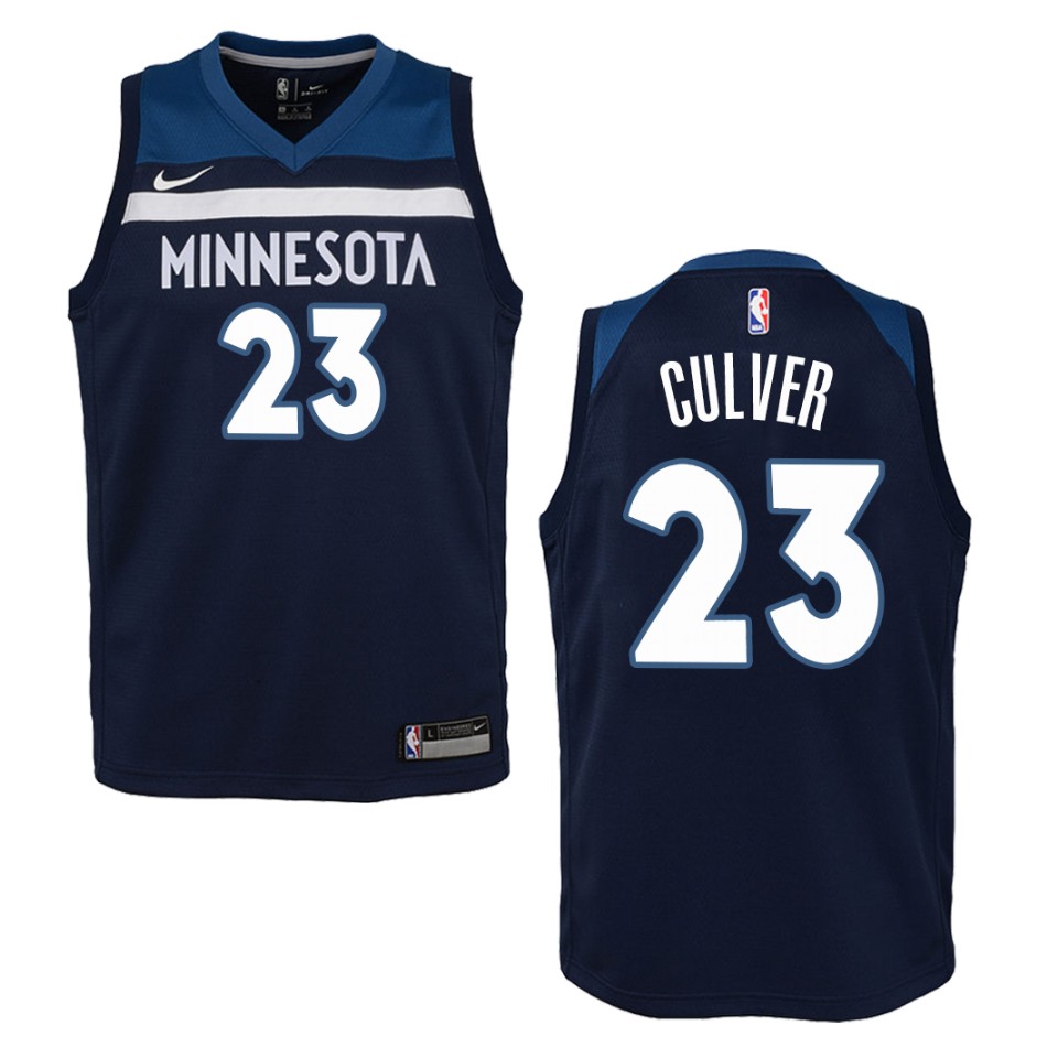 Youth Minnesota Timberwolves #23 Jarrett Culver Icon Swingman Basketball Jersey - Navy