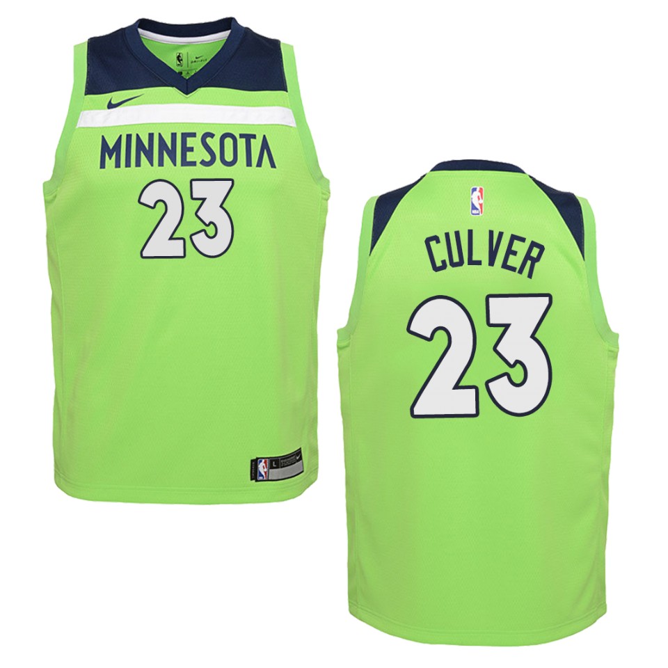 Youth Minnesota Timberwolves #23 Jarrett Culver Statement Swingman Basketball Jersey - Green