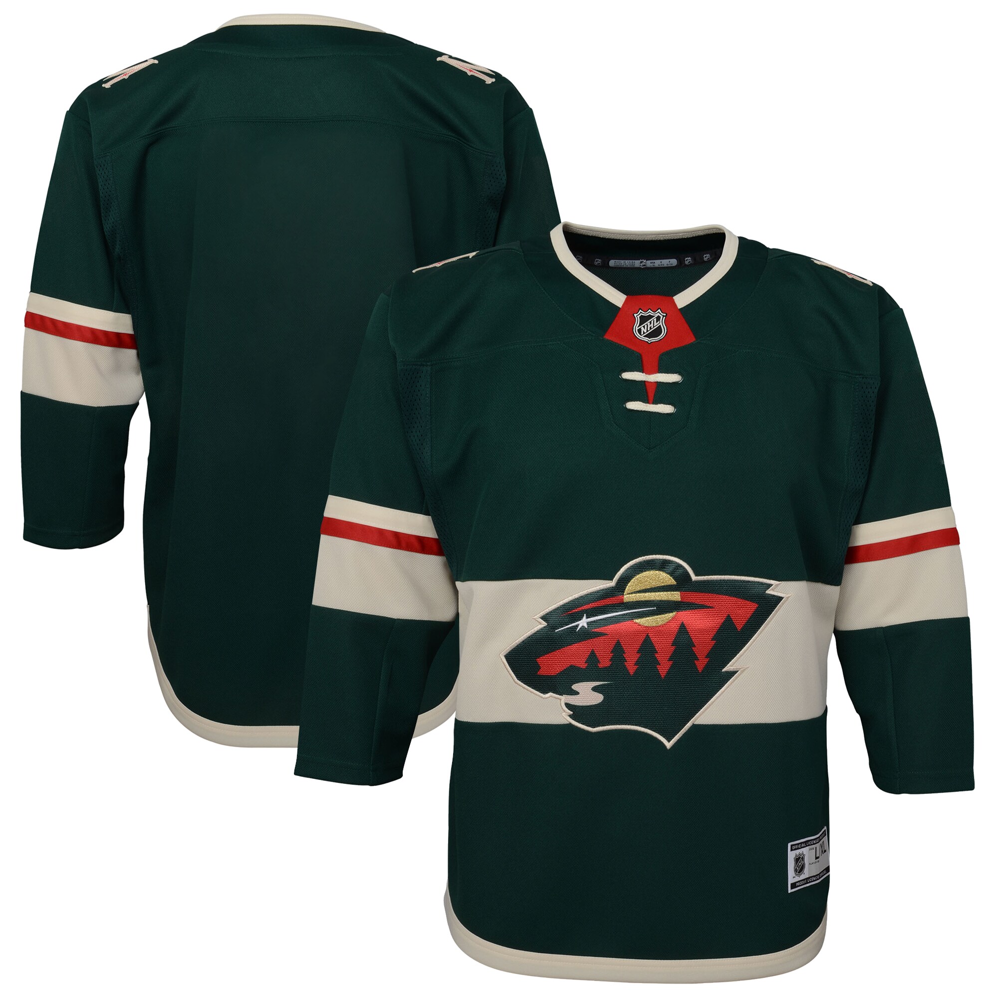 Youth Minnesota Wild Green Home Premier Blank Hockey Jersey - JS413 