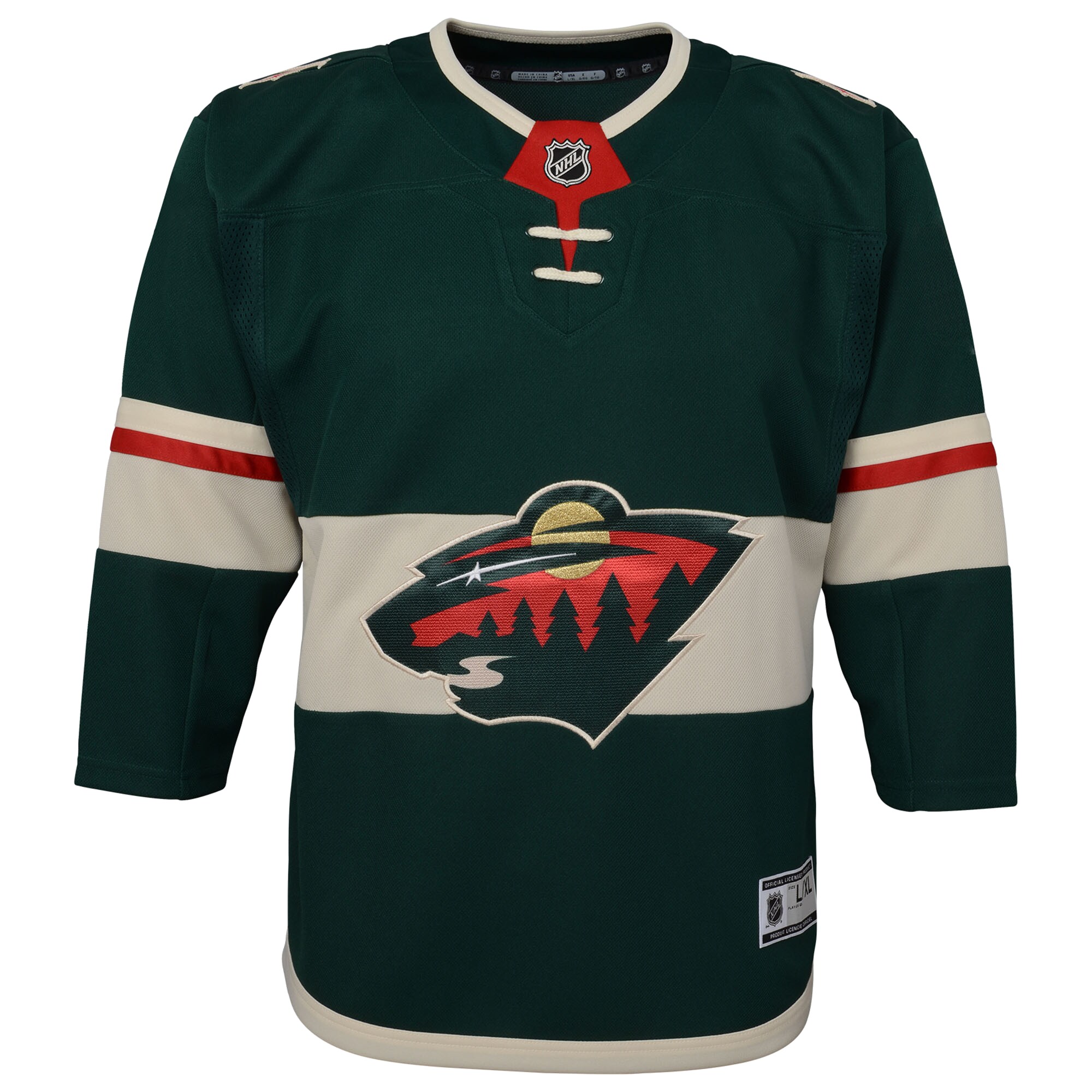 Alternative view of Youth Minnesota Wild Green Home Premier Blank Hockey Jersey - JS413 